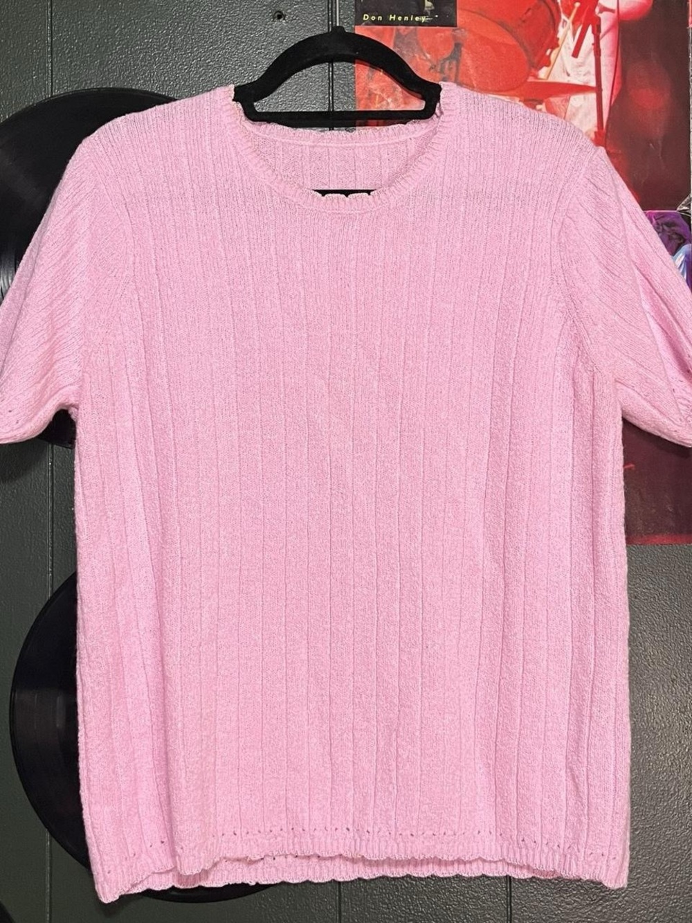 Pink Short Sleeve Knit Top